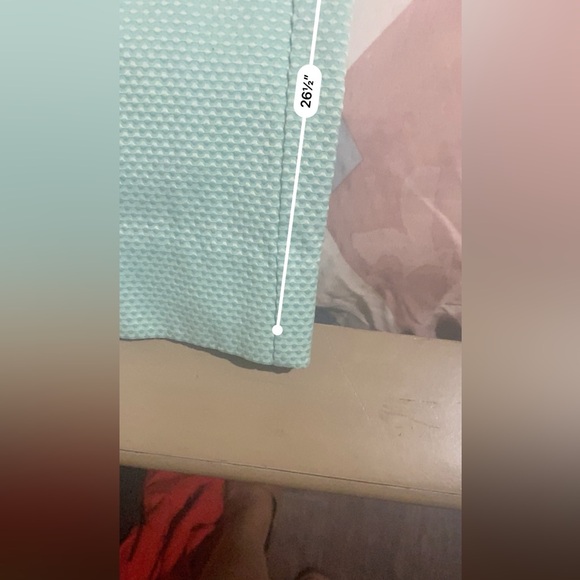 Mint Green Poppy Seed Seersucker Feel Pull Up Pant Size M Melissa Paige Crisp - Picture 7 of 10